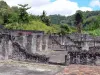 Saint-Pierre - Ruïnes van het koloniaal huis gezondheid in het Fort gebied en het groen