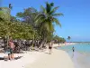 Sainte-Anne - Relajarse en la playa de arena fina de la Villa, a la sombra de los cocoteros y uvas de mar, la laguna de color turquesa