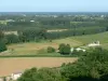Sainte-Croix-du-Mont - Uitzicht over de vallei van de Garonne vanaf het terras van het kasteel