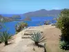 Les Saintes - Botanical garden of the Napoléon fort, on the island of Terre-de-Haut, with its view over Les Saintes archipelago