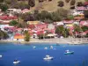 Les Saintes - View of the Terre-de-Haut houses by the sea