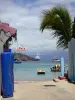 Les Saintes - View of the sea dotted with boats