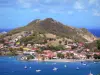 Les Saintes - View of the town of Terre-de-Haut and houses at the seaside