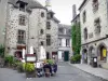 Salers - Place Tyssandier d'Escous: Blaud-Lacombe house, café terrace and post office