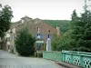 Salles - Bridge, trees, stone house and forest in background