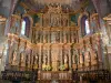 San Juan de Luz - Saint-Jean-de-Luz: Dentro de la iglesia de San Juan de madera dorada monumental retablo Bautista