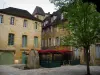 Sarlat-la-Canéda - Fontaines court and its stone houses, in Périgord