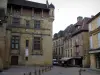 Sarlat-la-Canéda - Former bishop's palace (on the left) home to theatre and houses of the medieval old town, in Périgord