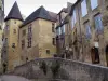 Sarlat-la-Canéda - Magnanat mansion (Gisson mansion) and houses of the medieval old town, in Périgord