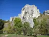 Saussois Rocks - Rock walls in a wooded setting