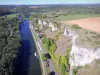 Saussois Rocks - Aerial view of the cliffs overlooking the Yonne River