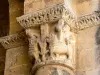 La Sauve-Majeure abbey - Carved capitals of the abbey church: Daniel whistleblower in the lions' den 