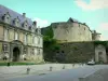Sedan - Palace of the Princes or château-bas castle, Dauphine fountain, castle fort or château-haut castle
