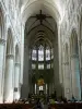 Sées cathedral - Inside the Notre-Dame cathedral of Gothic style: nave and choir