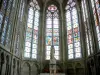 Sées cathedral - Inside the Notre-Dame cathedral of Gothic style: stained glass windows