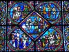 Sens - Inside the Saint-Étienne cathedral: stained glass window