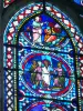 Sens - Inside the Saint-Étienne cathedral: stained glass window