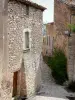 Simiane-la-Rotonde - Narrow street lined with houses