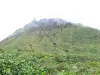 Soufrière - Uitzicht op de top van de vulkaan en de groene hellingen