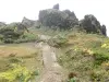 Soufrière - Bewegwijzerde route naar de top van de vulkaan