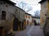 Ternand - Las calles y casas en la aldea, en la Tierra de Oro de Piedra (Beaujolais)