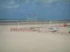 Touquet-Paris-Plage - Opal Coast: sandy beach with a playground, the Channel (sea) and clouds in the sky