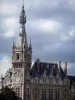 Tourcoing - Former Chamber of Commerce (building of Flemish style) and angle bell tower