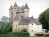 Val castle - Medieval castle and its gothic chapel Saint-Blaise, in the town of Lanobre