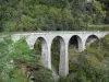 Valbonnais - La Bonne viaduct lined with trees
