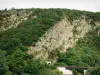 Vale do Meuse - Vista das Rochas Laifour, a entrada do túnel e a ponte ferroviária