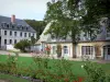 Valloires gardens - Rosebushes, flowers, lawn and buildings(ships)