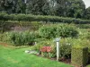 Valloires gardens - Rose garden and trees