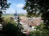 Vaucouleurs - Torre sineira da igreja de Saint-Laurent e telhados das casas da aldeia