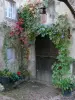 Verneuil-en-Bourbonnais - Door (entrance) of a house, plants