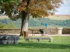 Vézelay - Terraço do antigo castelo da abadia com vista para a paisagem circundante