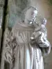 Vignory church - Inside the Saint-Etienne Romanesque church: statue