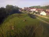 Villey-le-Sec fort - Aerial view of the fort and the houses of the village