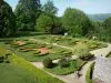 Virieu castle - View of the arabesque-shaped formal gardens