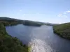 Le pont piétonnier de moins de 1 km menant sur l'île